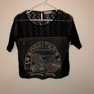 Scrapbook Harley Davidson Lace Top